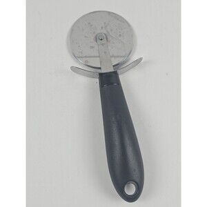 Pizza Cutter Black Everyday Living Stainless Steel Wheel Finger Guard